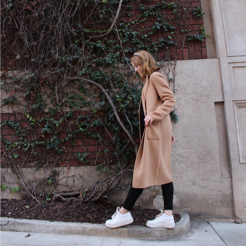 Zara Camel Brown Wool Coat